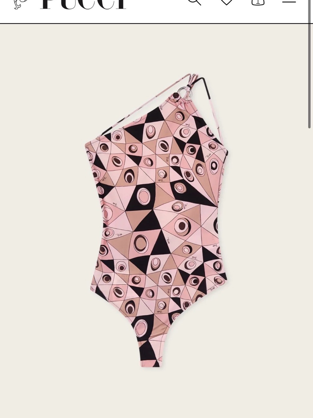 Emilio Pucci Pink and Black Geometric Print One-Piece